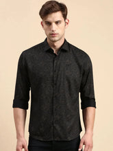 Men Black Printed Casual Shirt-DROSHPRINT-8191-Black